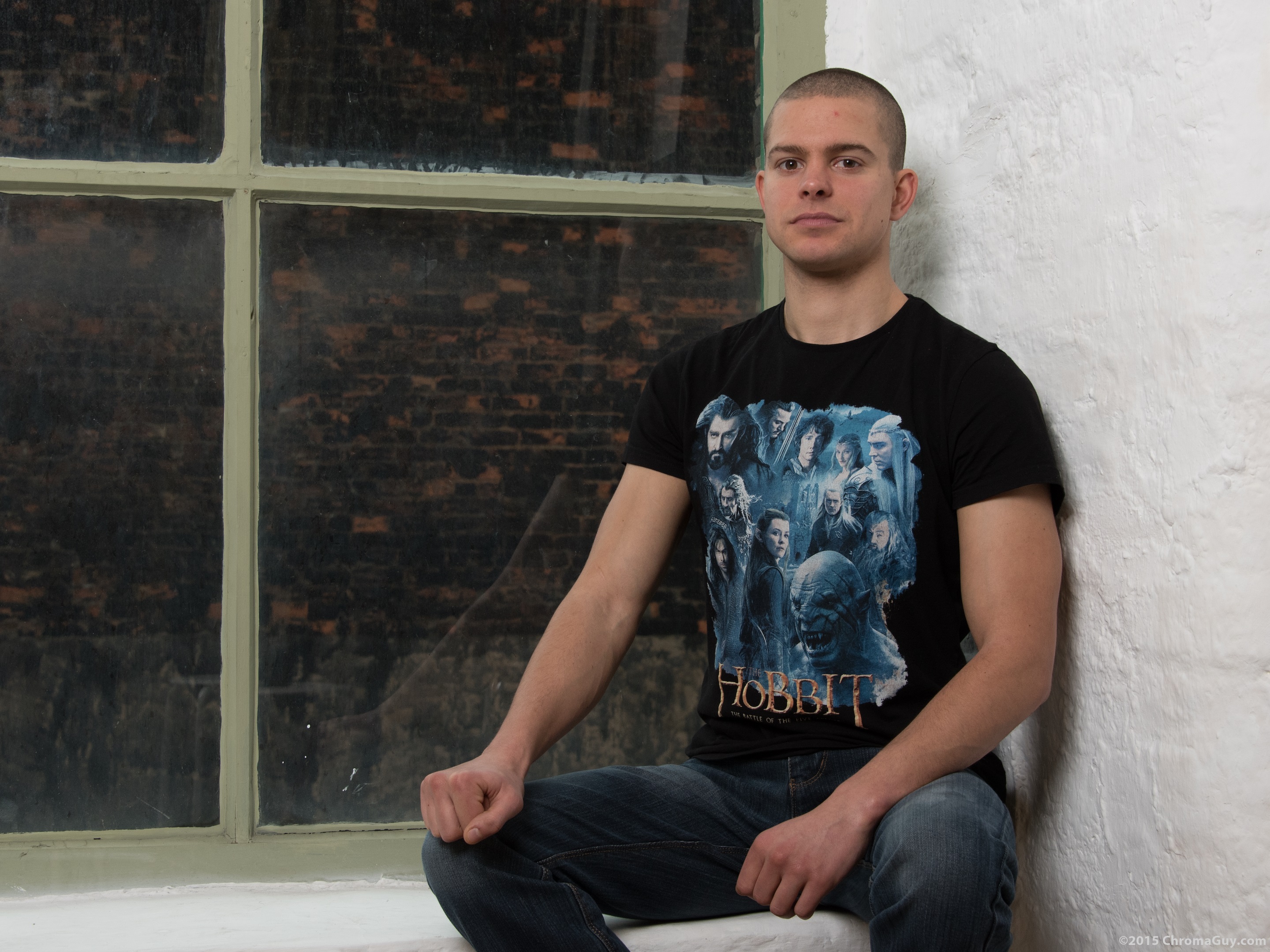 Sitting on window ledge