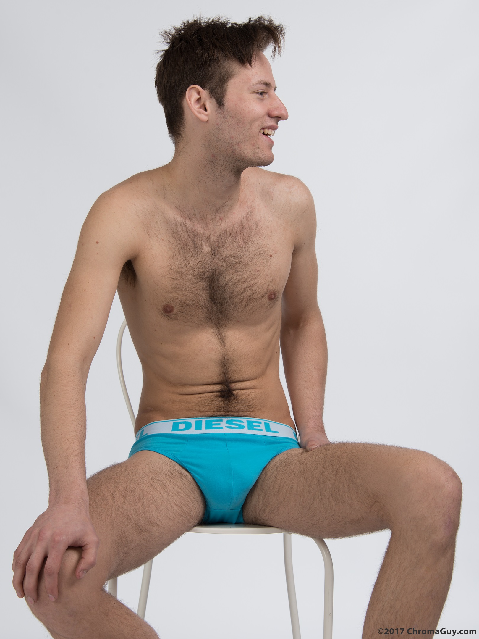 Guy sitting in underwear